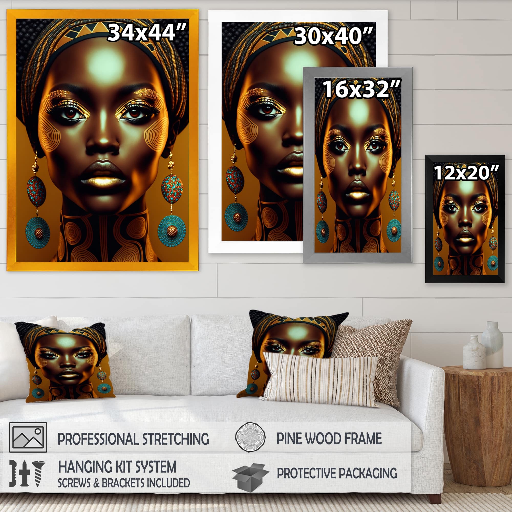 Designart "Portrait Of Glamorous African Lady VIII" African American